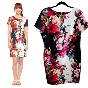 Studio One New York-  Women’s Floral Stretch Sheath Dress, Plus Size 16